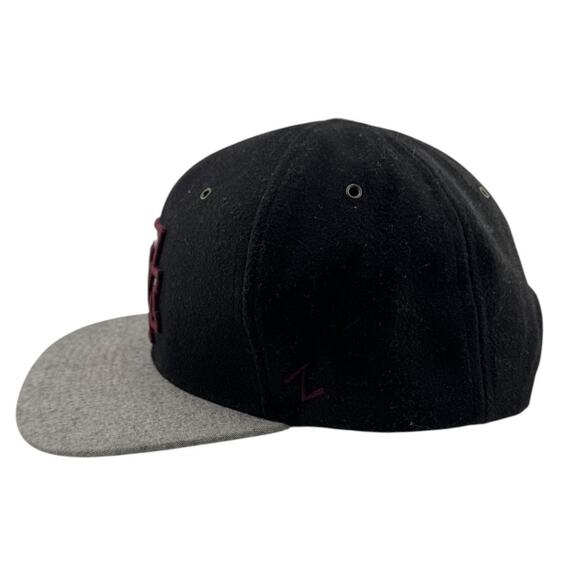 Zephyr Texas A&M Snapback Cap Black Crown Gray Brim Straight Edge Swagger - Picture 6 of 7